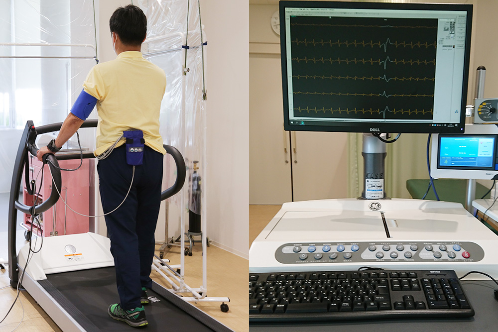トレッドミル運動負荷測定の様子
